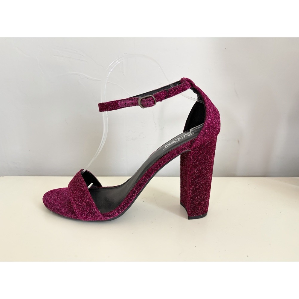 Brash Ankle Strap Open Toe 4" Chunky Block Heel Sandals 9.5 Wedding Party Dress